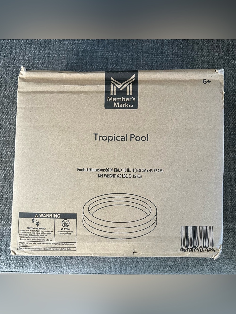 NIB Member's Mark Inflatable Tropical Pool, 5.5' Diameter - Picture 7 of 9